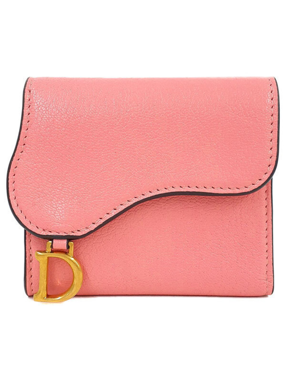 Christian Dior Saddle Lotus Wallet Tri fold Short